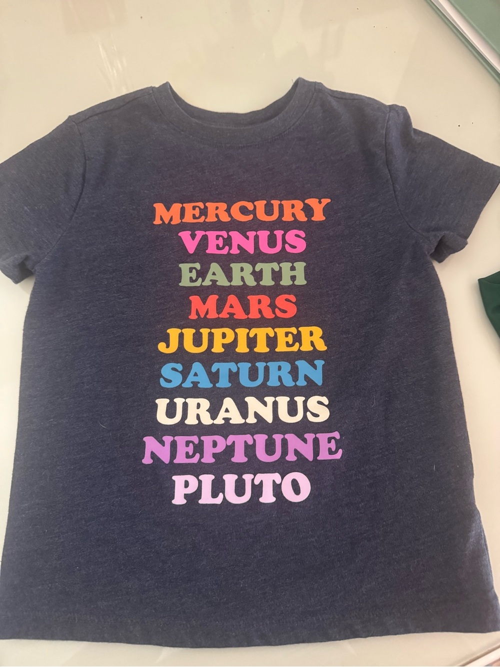 Cat & Jack Navy Planet Names Tee - Multicolor Lettering